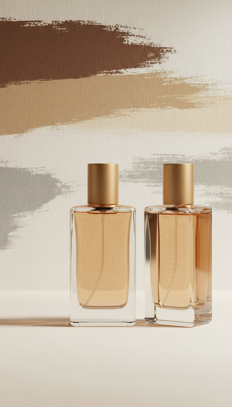 Modern amber eau de parfum bottle